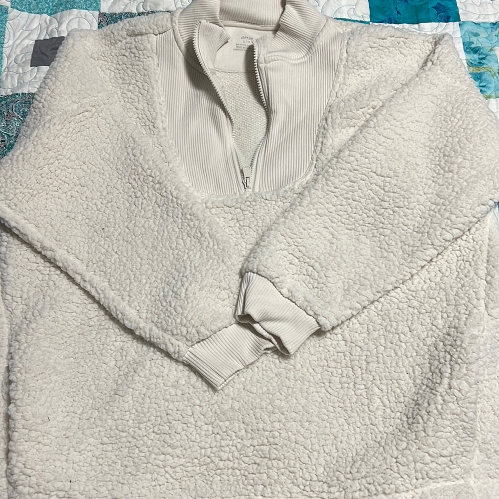 aerie sherpa half zip